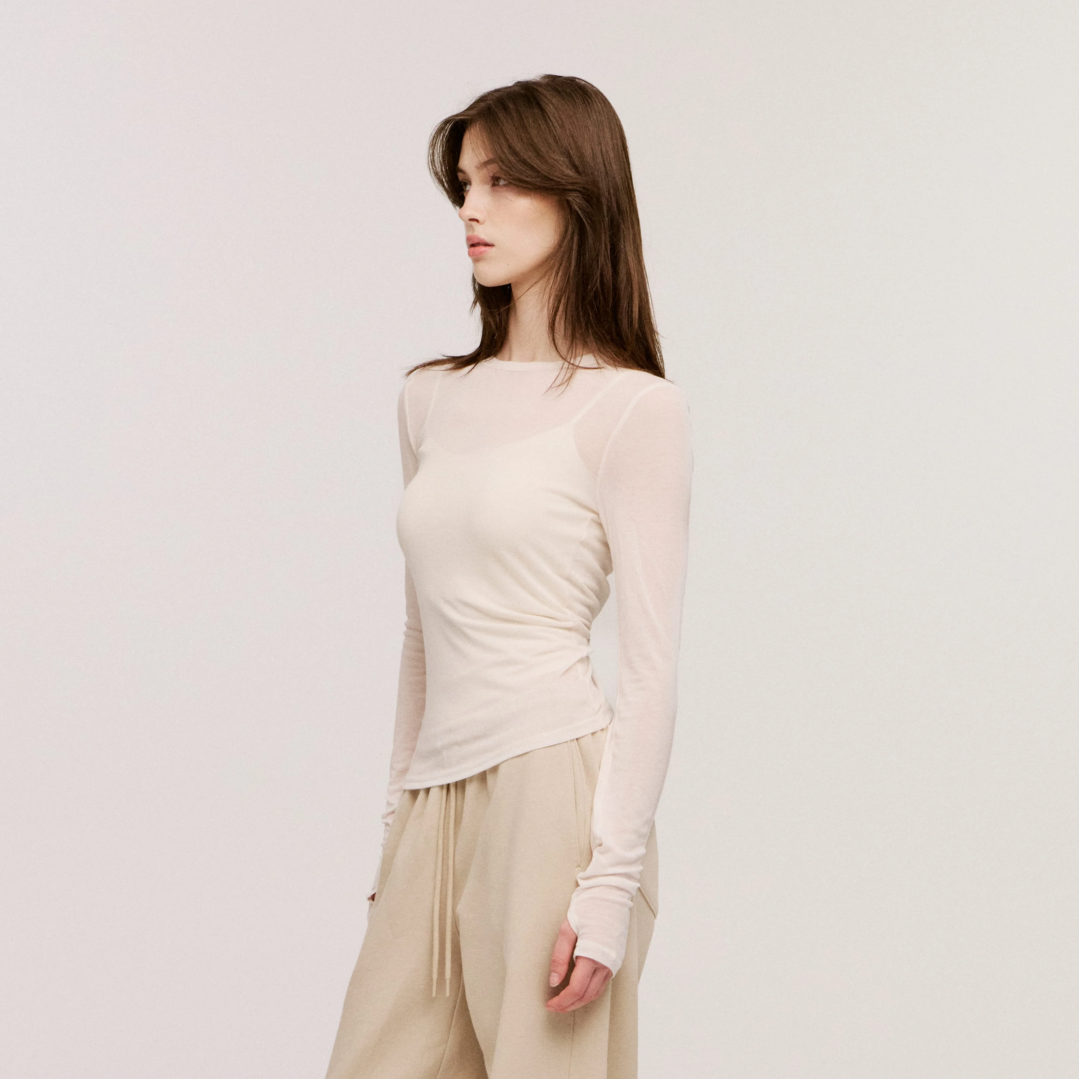 Women’s Cashmere-Blend Crew Long Sleeve - Image 4
