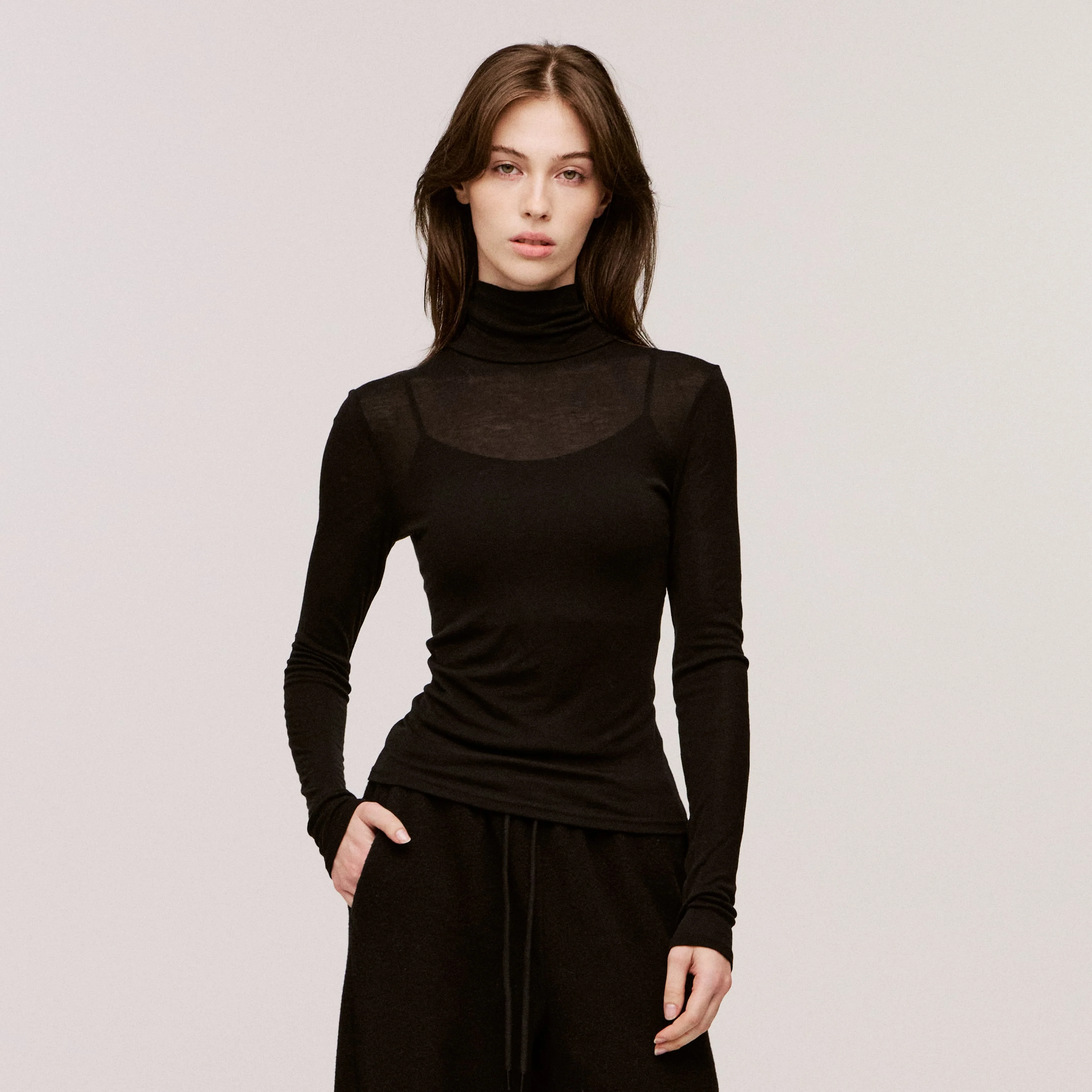 Cashmere-blend Long Sleeve Tops
